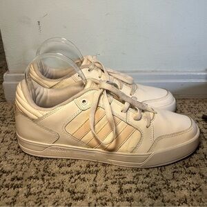 Adidas Neo-Label White & Baby Pink Lace Up Sneakers Size 9.5